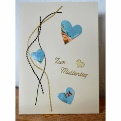 Grußkarte mit Herz zum Muttertag - handgefertigt – Design  Ulrike Kröll