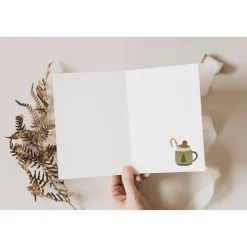 Grußkarte Weihnachten Heiße Schokolade Tasse Lebkuchen - Klappkarte A6 Weihnachtskarte - Postkarte Weihnachten - Geschen