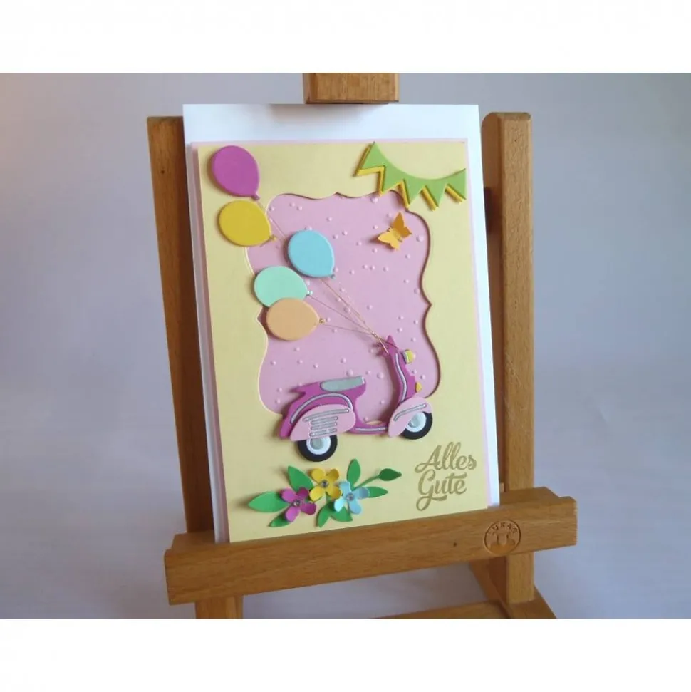 Grußkarte zum Geburtstag und vielen anderen Gelegenheiten wie Namenstag, Gutschein für einen Roller, Rollerführerschein