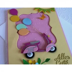 Grußkarte zum Geburtstag und vielen anderen Gelegenheiten wie Namenstag, Gutschein für einen Roller, Rollerführerschein