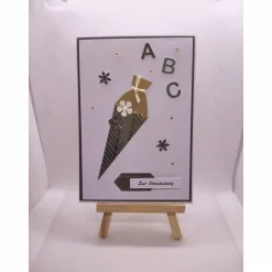 Grußkarte zur Einschulung, Schultüte, unisex