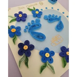 Grußkarte "Zur Geburt" in der Quilling Technik, Klappkarte, Handarbeit