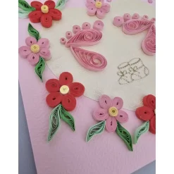 Grußkarte "Zur Geburt" in der Quilling Technik, Klappkarte, Handarbeit