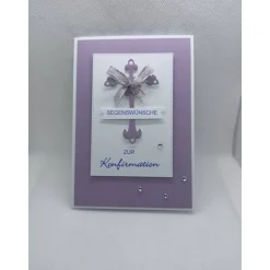 Grußkarte zur Konfirmation, Segenswünsche zur Konfirmation, Lila