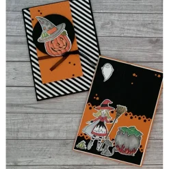 Grußkarten / Glückwunschkarten zu Halloween, „Hexe oder Kürbis gratulieren zum Geburtstag“, Handarbeit, Stampin’Up!