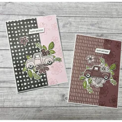 Grußkarten / Glückwunschkarten zum Geburtstag, „Happy Birthday“, Truck, Blumen, Auto, rosa, Handarbeit, Stampin‘ Up!