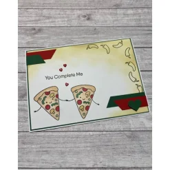 Grußkarten / Glückwunschkarten zum Valentinstag, Geburtstag oder anderen Anlässen, Einladung zum Pizza essen Handarbeit