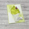 Grußkarten / Glückwunschkarten zum Geburtstag, „Einladung zum Eis essen“, Sommergrüße, Geburtstagskarte, Handarbeit