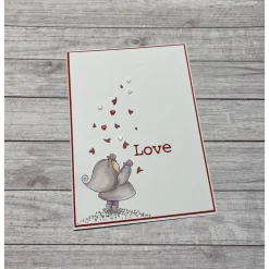 Grußkarten / Glückwunschkarten zum Valentinstag, Geburtstag, Muttertag etc., „Liebe liegt in der Luft“, Handarbeit