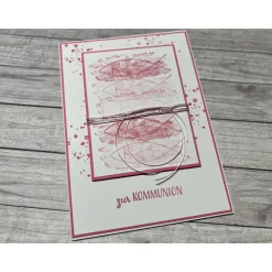 Grußkarten / Glückwunschkarten zur Kommunion, Fische zum Fest in rosa o. blau, Segensfeste, festlicher Anlass