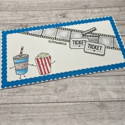 Grußkarten / Glückwunschkarten zum Geburtstag, „Gutschein für ein Kinoabend mit Popcorn, Filmabend, Geburtstagskarte