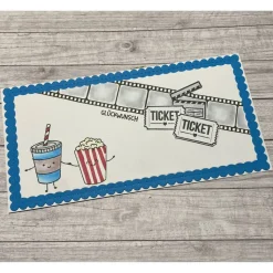 Grußkarten / Glückwunschkarten zum Geburtstag, „Gutschein für ein Kinoabend mit Popcorn, Filmabend, Geburtstagskarte