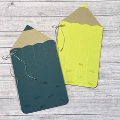 Grußkarten / Glückwunschkarten zum Schulanfang, „Karte in Stiftform zur Einschulung“, Grüße an das Schulkind, Handarbeit