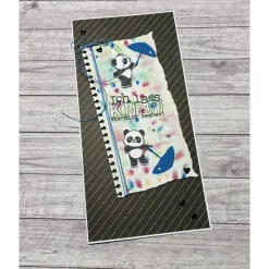 Grußkarten / Glückwunschkarten zum Geburtstag, „Ich lass Konfetti für dich regnen“, Pandabären, Kinder, Handarbeit