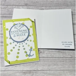 Grußkarten / Glückwunschkarten zur Taufe „Hoffnung ist der Anker der Seele“, Taube, Handarbeit, Stampin‘ Up!
