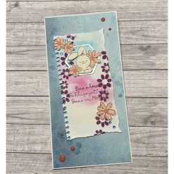 Grußkarten / Glückwunschkarten zum Geburtstag oder anderen Anlässen, „Eine schöne Frühlingszeit…“, Hase grüßt Handarbeit