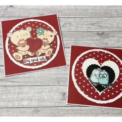 Grußkarten / Glückwunschkarten zum Valentinstag, Geburtstag, Muttertag etc., „Du und Ich“, Liebe, Herzen, Handarbeit
