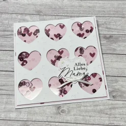 Grußkarten Glückwunschkarten „Alles liebe Mama“ Shakerkarte Karten Cards Geburtstag Muttertag Herzen rosa Stampin‘ Up!