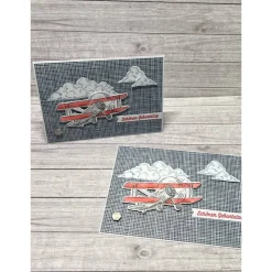 Grußkarten Glückwunschkarten Geburtstag Geburtstagskarten Cards Flugzeug Männerkarten blau-rot Handmade Stampin‘ Up!