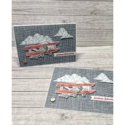 Grußkarten Glückwunschkarten Geburtstag Geburtstagskarten Cards Flugzeug Männerkarten blau-rot Handmade Stampin‘ Up!