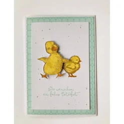 Grußkarten zu Ostern in Pastellfarbe Osterglocke Handarbeit Stampin’Up Unikate