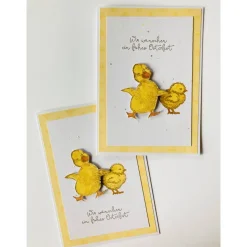 Grußkarten zu Ostern in Pastellfarbe Osterglocke Handarbeit Stampin’Up Unikate