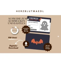 Gruselausweis als Mitgebsel Halloweenparty - DIY Halloween Projekte für Kinder an der Halloweenparty |  Kinderparty |