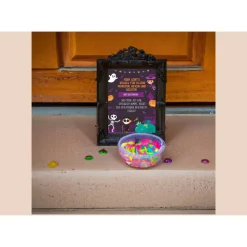 Gruselige Halloween Haus Deko - Türschild mit Skelett Motiv als Print in DIN A4 | Einzigartige Halloween Dekoration | Ki