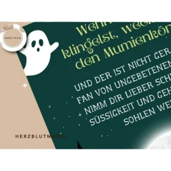 Gruselige Halloween Haus Deko - Türschild als Print in DIN A4 | Gruselige Mumienmotive | Kinder-Halloweenparty | Hallowe