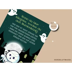 Gruselige Halloween Haus Deko - Türschild als Print in DIN A4 | Gruselige Mumienmotive | Kinder-Halloweenparty | Hallowe