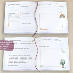 Gästebuch & Album zur Kommunion mit Fischen und Wellen in Beere / Bordeaux | Kommunionbuch personalisiert mit Name