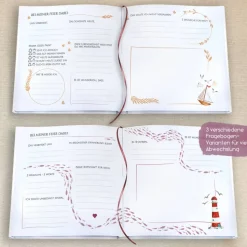 Gästebuch & Album zur Kommunion mit Fischen und Wellen in Beere / Bordeaux | Kommunionbuch personalisiert mit Name