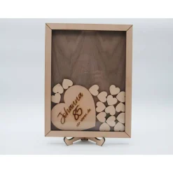 Gästebuch aus Holz für Hochzeit, Geburtstag und Jubiläum, personalisierbar aus edlem Nussbaum Holz und Ahorn/Buchen Holz