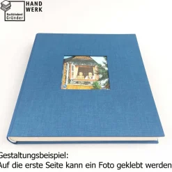 Gästebuch, duo dunkelblau, personalisierbar, ca. 24 x 24 cm, Büttenpapier