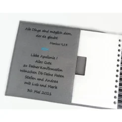 Gästebuch Fotoalbum aus Filz mit Korkkreuz zur Konfirmation Kommunion