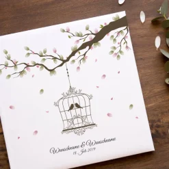 Gästebuch Hochzeit Fingerabdruck Leinwand Personalisiert Herz Brautpaar Geschenk Hochzeitsdekoration Namen 50x50 cm Keilrahmen Wedding Tree