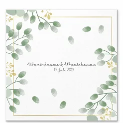 Gästebuch Hochzeit Fingerabdruck Leinwand Personalisiert Blumen Brautpaar Geschenk Hochzeitsdekoration Namen 50x50 cm Wedding Tree