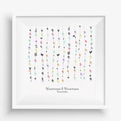 Gästebuch Hochzeit Leinwand Personalisiert Herzen Wedding Tree Fingerabdruck Geschenk Hochzeitsdekoration Namen 50x50 cm Baum