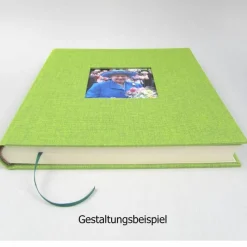 Gästebuch, limette grün, personalisierbar, ca. 24 x 24 cm, Büttenpapier