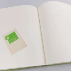Gästebuch, limette grün, personalisierbar, ca. 24 x 24 cm, Büttenpapier