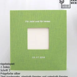 Gästebuch, limette grün, personalisierbar, ca. 24 x 24 cm, Büttenpapier