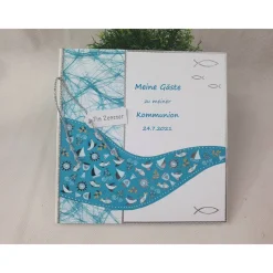 Gästebuch WELLE TÜRKIS Kommunion Taufe Konfirmatio