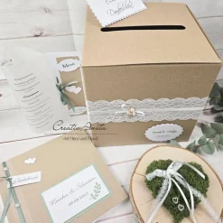 Gästebuch zur Hochzeit in Natur-Eukalypthus mit Perlen