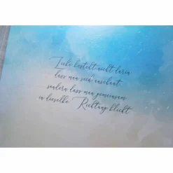 Gästebuch zur Hochzeit personalisiert mit Name, Spruch und Datum; Aquarell-Hintergrund in Himmelblau und Vanille, Kalligraphie und Handlettering, Hochzeitsgeschenk, Geschenkidee, Hochzeitsgästebuch, Hochzeitsbuch, individualisiert