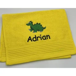 Gästehandtuch ( 30 x 50 cm ) + Dinosaurier Motiv (#Nr.11) + Name / Kinderhandtuch