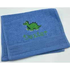 Gästehandtuch ( 30 x 50 cm ) + Dinosaurier Motiv (#Nr.11) + Name / Kinderhandtuch