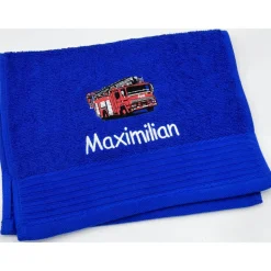 Gästehandtuch ( 30 x 50 cm ) + Feuerwehr Motiv (#Nr.62) + Name / Kinderhandtuch