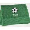Gästehandtuch ( 30 x 50 cm ) + Fussball Motiv (#Nr. 35) + Name / Kinderhandtuch
