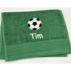 Gästehandtuch ( 30 x 50 cm ) + Fussball Motiv (#Nr. 35) + Name / Kinderhandtuch
