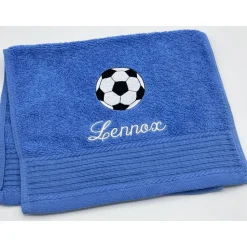 Gästehandtuch ( 30 x 50 cm ) + Fussball Motiv (#Nr. 35) + Name / Kinderhandtuch